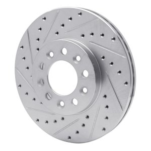 Ford Windstar Brake Rotor (1) - Front Left - R1 Concepts - Drilled & Slotted - Silver - `99-`03